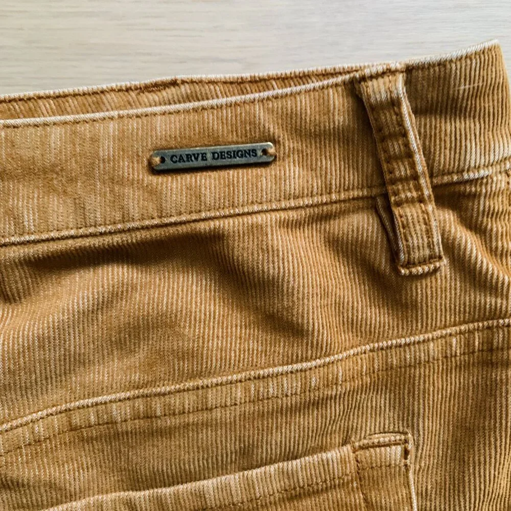 SOLD Carve Designs Maui Corduroy Mini Skirt Honey Goldenrod Womens 10 Cotton_11